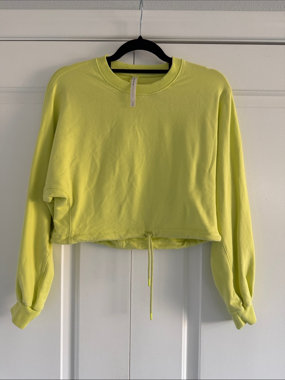 Women's Neon Yellow Cropped Sweatshirt